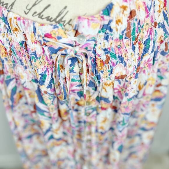 Cynthia Rowley Floral High‎ Waisted Long Button Down Skirt Size XL - Picture 6 of 11